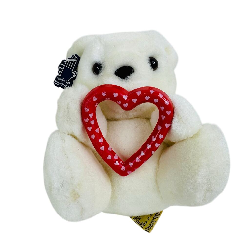 5 for $25| Applause 1986 I Love You Mini White Teddy Bear 6" Plush